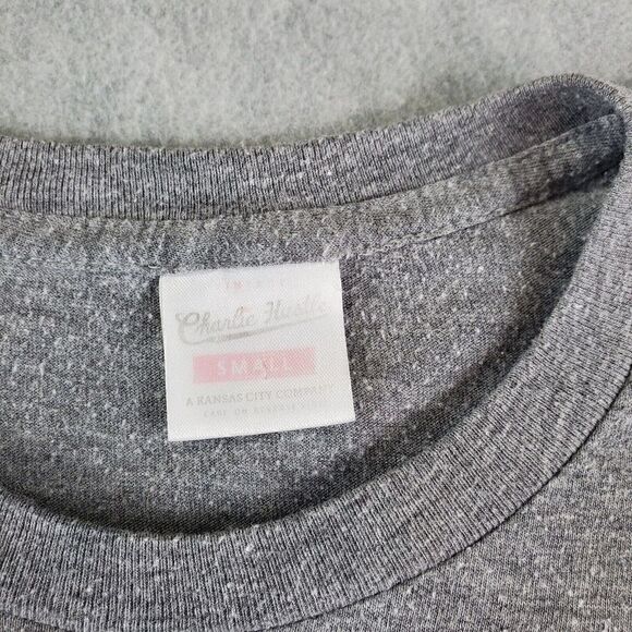 Charlie Hustle Shirt Mens Small Gray Love Heart Kansas City Short Sleeve Tee - Picture 4 of 6